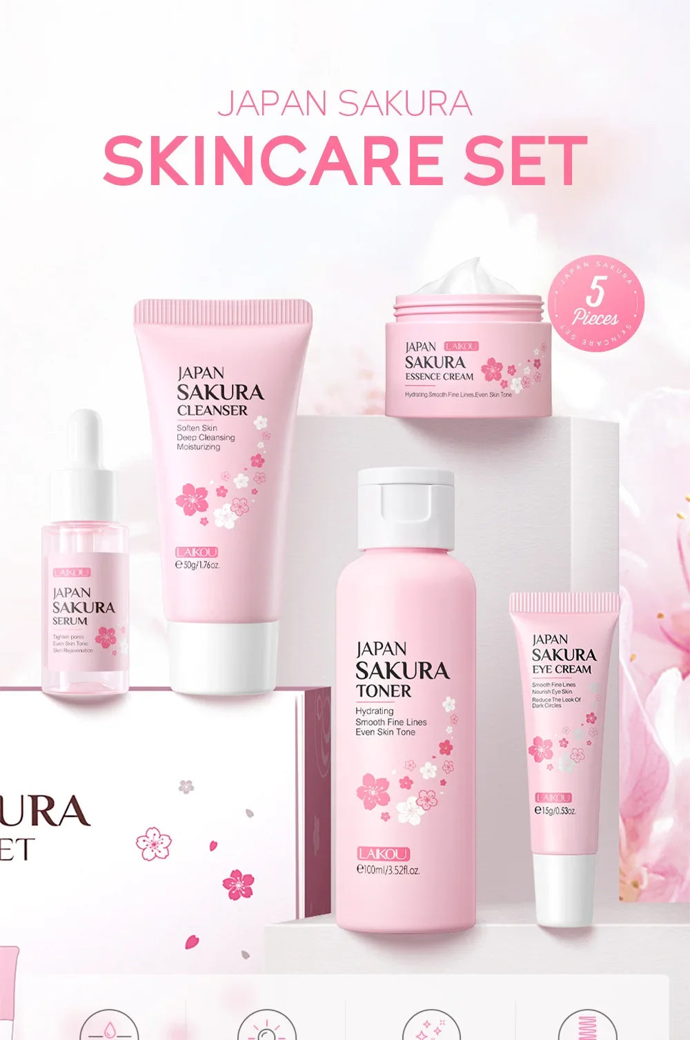 مجموعة العناية بالبشرة من LAIKOU-Sakura