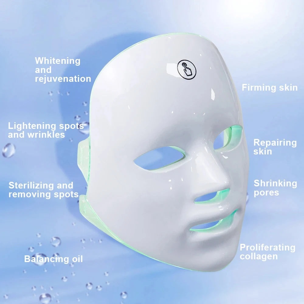 7 ألوان LED قناع الوجه الفوتون العلاج الوجه العناية بالبشرة
